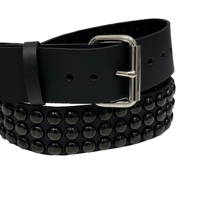 BT502-BS  BALCK 3 ROW 1/2" ROWUND STUDDED BELT