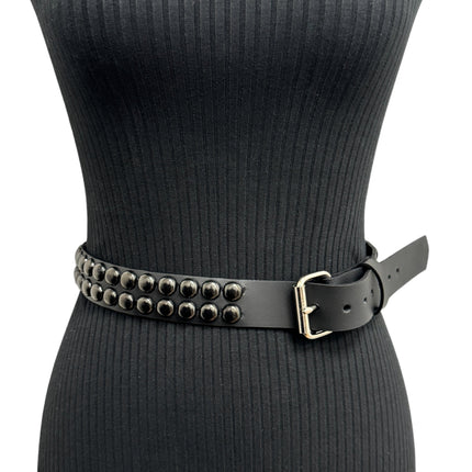 BT503-BS  BALCK 2 ROW 1/2" ROWUND STUDDED BELT