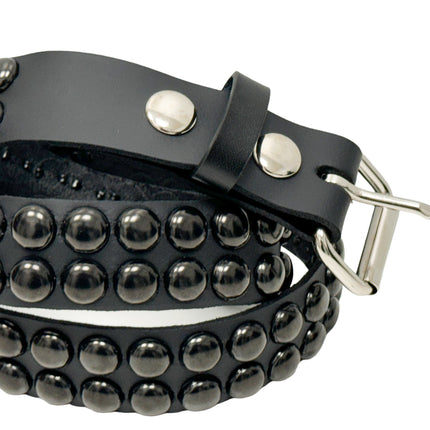 BT503-BS  BALCK 2 ROW 1/2" ROWUND STUDDED BELT
