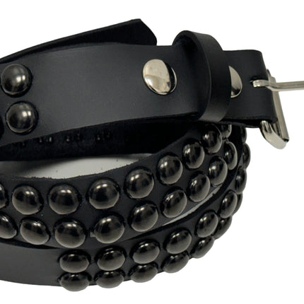 BT503-BS  BALCK 2 ROW 1/2" ROWUND STUDDED BELT