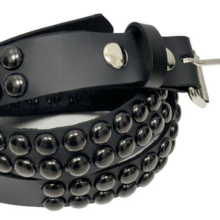 BT503-BS  BALCK 2 ROW 1/2" ROWUND STUDDED BELT