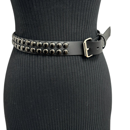 BT503-BS  BALCK 2 ROW 1/2" ROWUND STUDDED BELT