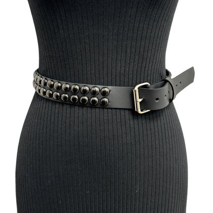 BT503-BS  BALCK 2 ROW 1/2" ROWUND STUDDED BELT