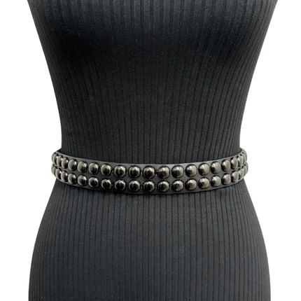BT503-BS  BALCK 2 ROW 1/2" ROWUND STUDDED BELT