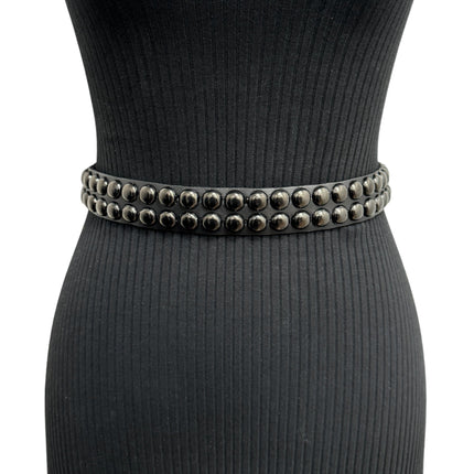 BT503-BS  BALCK 2 ROW 1/2" ROWUND STUDDED BELT