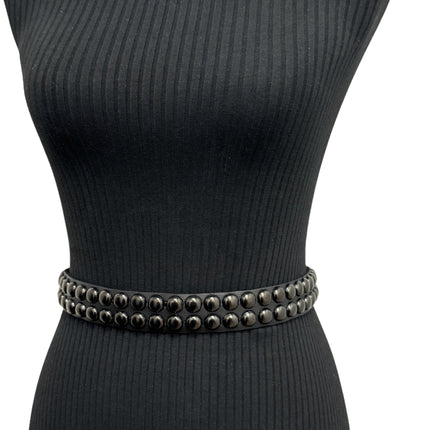BT503-BS  BALCK 2 ROW 1/2" ROWUND STUDDED BELT
