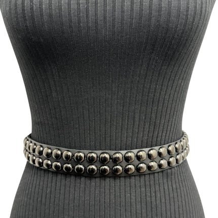 BT503-BS  BALCK 2 ROW 1/2" ROWUND STUDDED BELT
