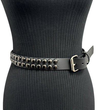 BT503-BS  BALCK 2 ROW 1/2" ROWUND STUDDED BELT