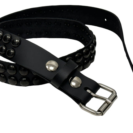 BT503-BS  BALCK 2 ROW 1/2" ROWUND STUDDED BELT