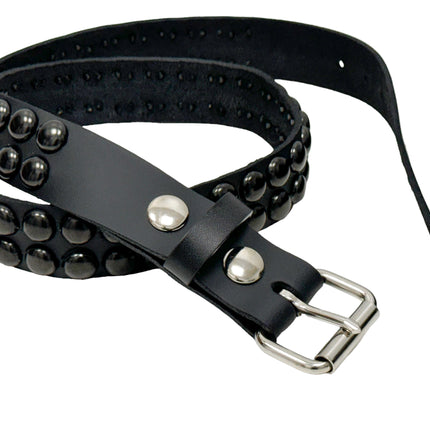 BT503-BS  BALCK 2 ROW 1/2" ROWUND STUDDED BELT