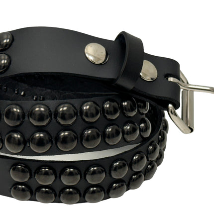 BT503-BS  BALCK 2 ROW 1/2" ROWUND STUDDED BELT
