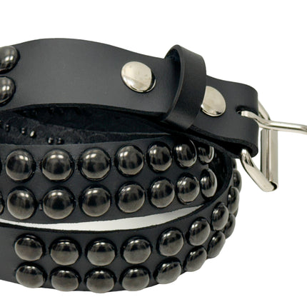 BT503-BS  BALCK 2 ROW 1/2" ROWUND STUDDED BELT