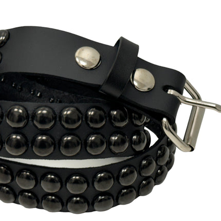 BT503-BS  BALCK 2 ROW 1/2" ROWUND STUDDED BELT