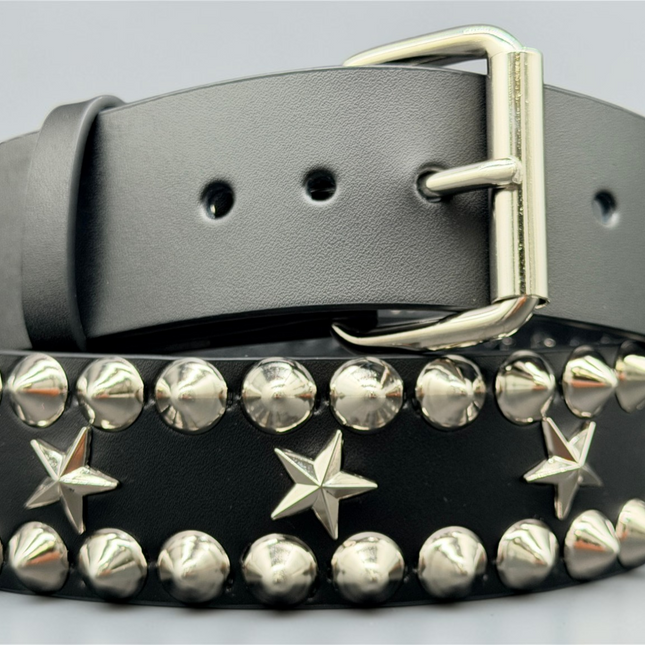 BT504  STAR AND STUDDED CONICAL STUDDED QUEEN BELT