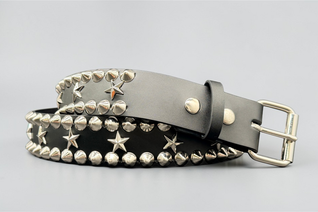 BT504  STAR AND STUDDED CONICAL STUDDED QUEEN BELT