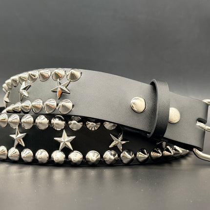 BT504  STAR AND STUDDED CONICAL STUDDED QUEEN BELT