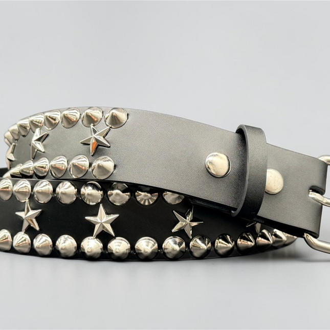 BT504  STAR AND STUDDED CONICAL STUDDED QUEEN BELT