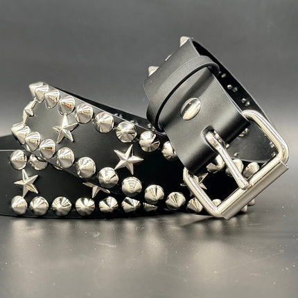 BT504  STAR AND STUDDED CONICAL STUDDED QUEEN BELT