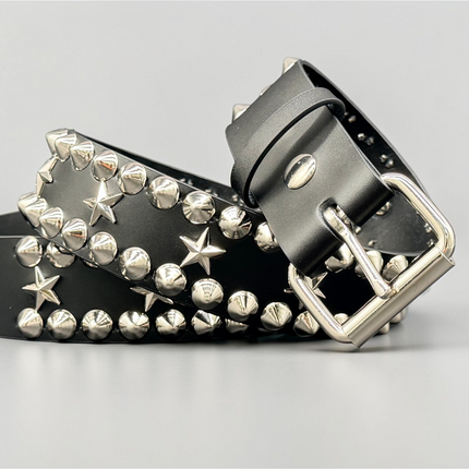 BT504  STAR AND STUDDED CONICAL STUDDED QUEEN BELT