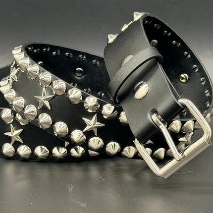 BT504  STAR AND STUDDED CONICAL STUDDED QUEEN BELT