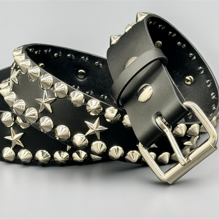 BT504  STAR AND STUDDED CONICAL STUDDED QUEEN BELT