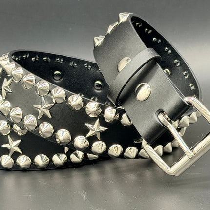BT504  STAR AND STUDDED CONICAL STUDDED QUEEN BELT