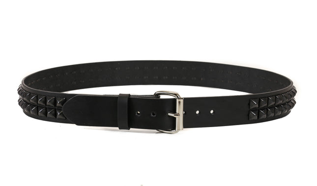 BT509-BS 1 1/2" WIDE BLELT 2 ROW BLACK 1/2" STUDDED BELT