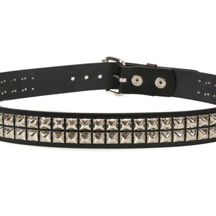 BT509   WIDE BELT WITH 2 ROW REGULAR 1/2" PYRAMID STUDDED BELT