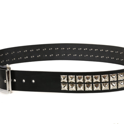 BT509   WIDE BELT WITH 2 ROW REGULAR 1/2" PYRAMID STUDDED BELT