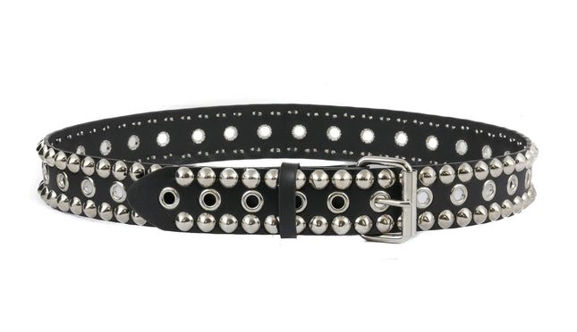 BT513 2 ROW STUD AND EYELET BELT