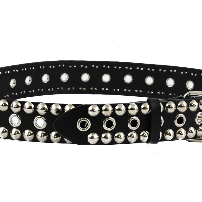 BT513 2 ROW STUD AND EYELET BELT