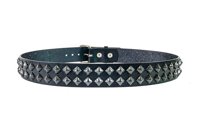 BT514-BS 2 ROW DIAMOND BLACK STUD BELT