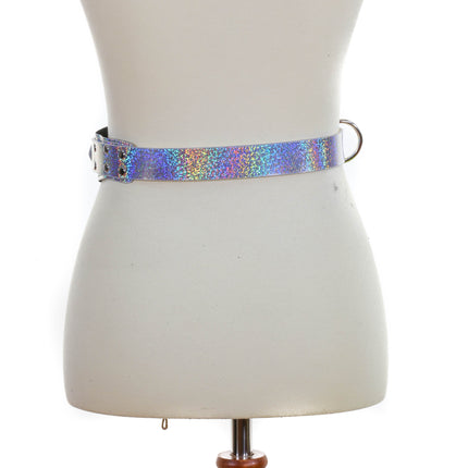 BT525RN-GLT GLITTER HOLOGRAPHIC TRIANGULAR STRAP BELT