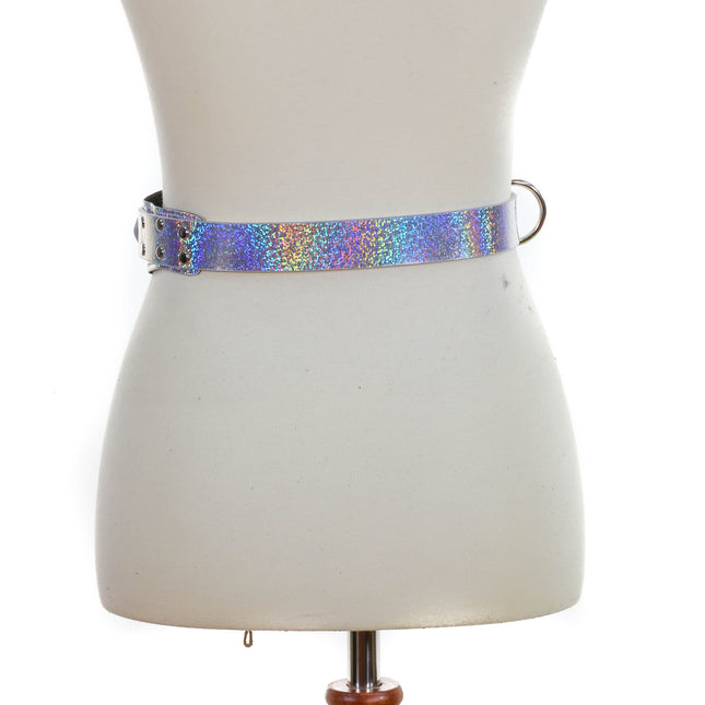 BT525RN-GLT GLITTER HOLOGRAPHIC TRIANGULAR STRAP BELT