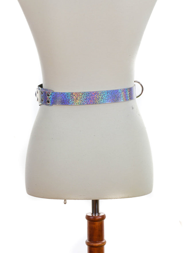 BT525RN-GLT GLITTER HOLOGRAPHIC TRIANGULAR STRAP BELT