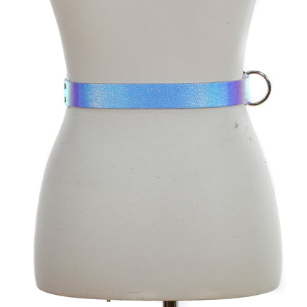 BT525RN-PBL HOLOGRAPHIC TRIANGULAR STRAP BELT