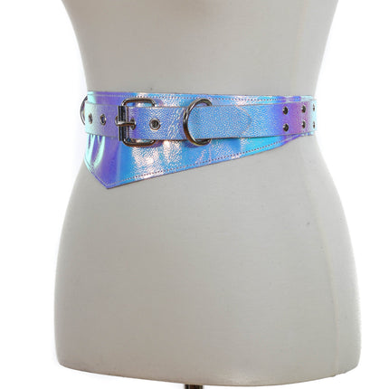 BT525RN-PBL HOLOGRAPHIC TRIANGULAR STRAP BELT