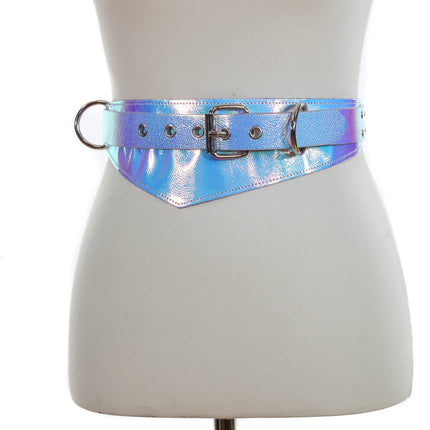 BT525RN-PBL HOLOGRAPHIC TRIANGULAR STRAP BELT