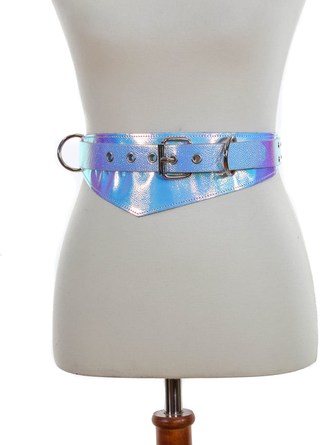 BT525RN-PBL HOLOGRAPHIC TRIANGULAR STRAP BELT