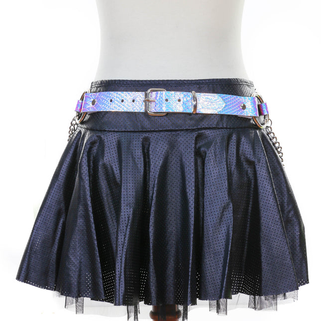 BT526RN-SNK RAINOW SNAKE RING LINK BELT WITH CHAIN