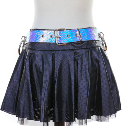 BT527RN-SNK SNAKESKIN HOLOGRAPHIC BONDAGE BELT