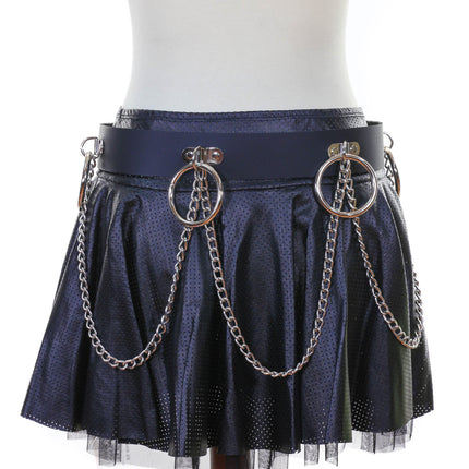 BT527-BS LEATHER BONDAGE BELT WITH CHAIN