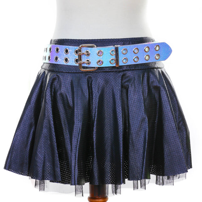 BT1458RN-PBL HOLOGRAPHIC 2 ROW EYELET BELT