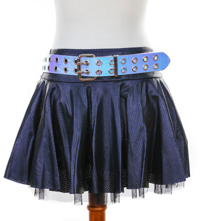 BT1458RN-PBL HOLOGRAPHIC 2 ROW EYELET BELT