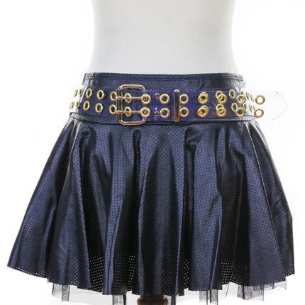BT145VN-CLR-BRS CLEAR VINYL 2 ROW BRASS EYELET BELT