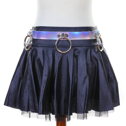 BT530RN-SIL RING BONDAGE HOLOGRAPHIC BELT