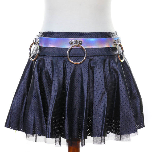 BT530RN-SIL RING BONDAGE HOLOGRAPHIC BELT