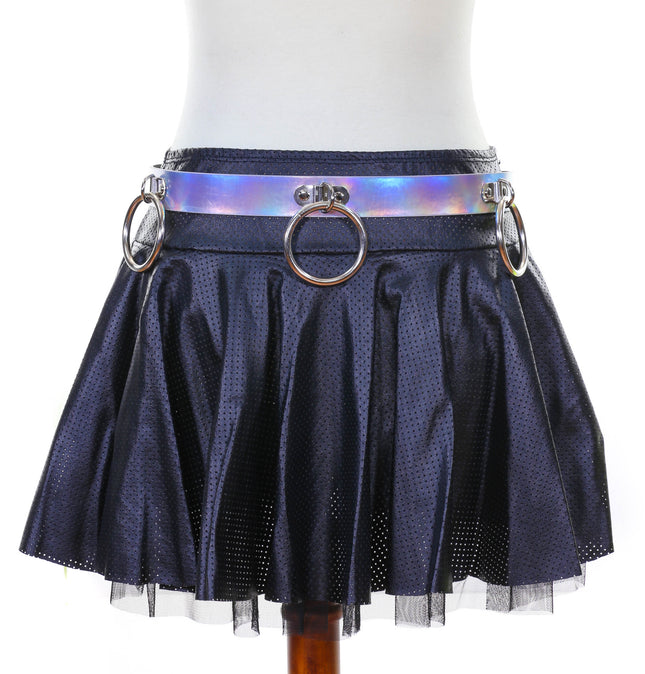 BT530RN-SIL RING BONDAGE HOLOGRAPHIC BELT