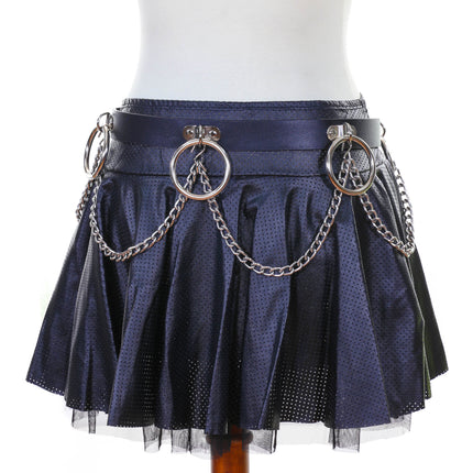 BT531 RING AND CHAIN BONDAGE BELT, 1 3/4" WIDE