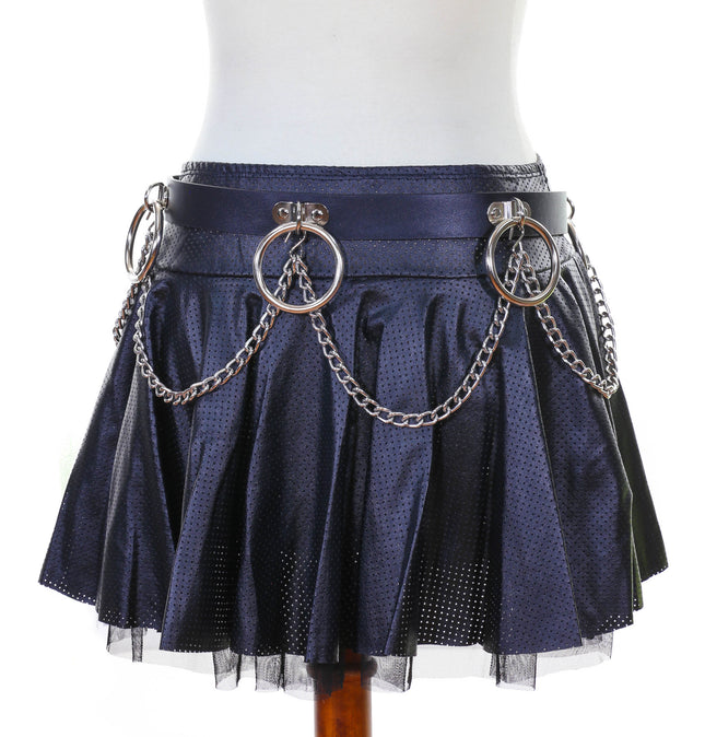 BT531 RING AND CHAIN BONDAGE BELT, 1 3/4" WIDE